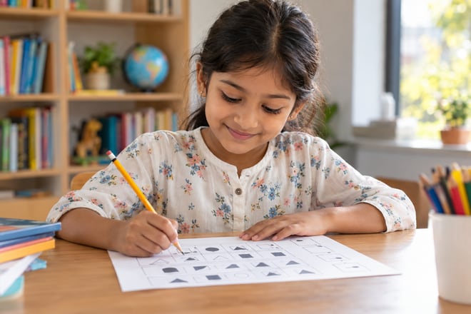 Grade 2 learner enjoying study time