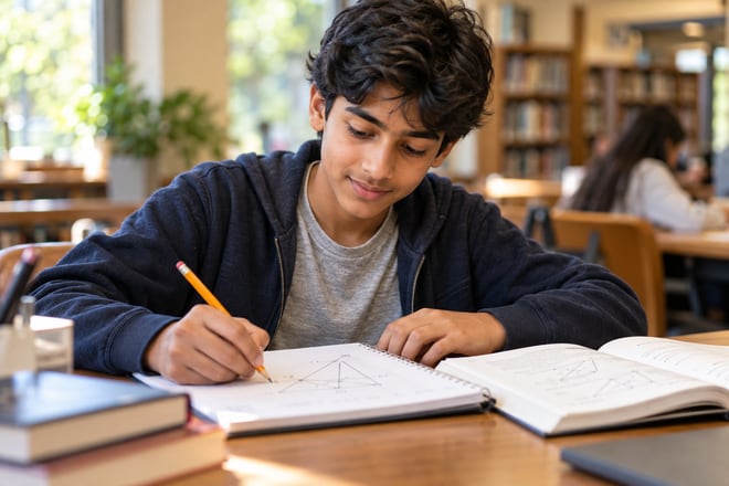 Grade 8 learner enjoying study time