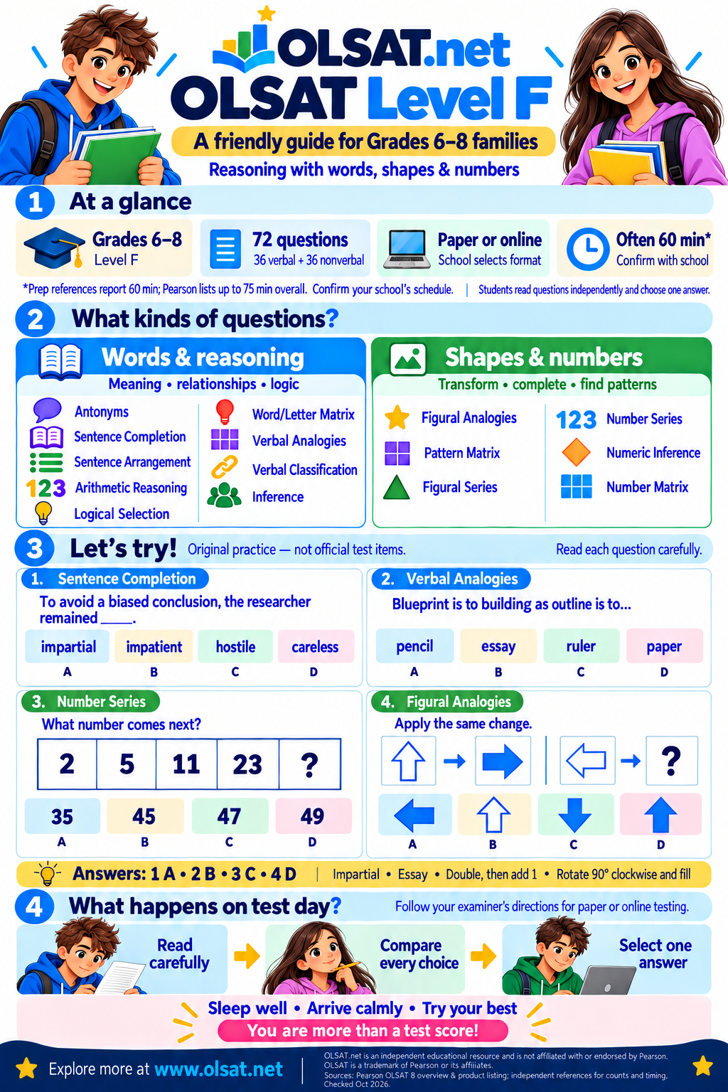 Free OLSAT 6th Grade Practice: 18 Questions & Answers | OLSAT.net